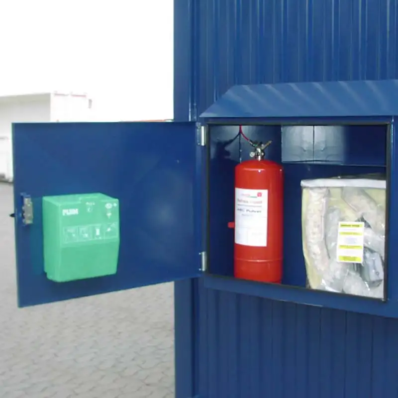 Miljøcontainer fra aasum miljø brandslukker
